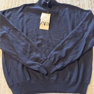 Zara Navy Blue Turtleneck Sweater